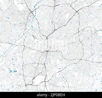 Carte de la ville modifiable Vector ATLANTA, GÉORGIE, ÉTATS-UNIS Illustration de Vecteur