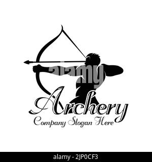 Athena Minerva Silhouette avec , Royal archer logo Design Illustration de Vecteur