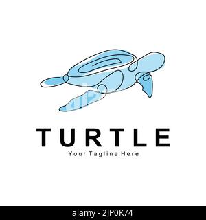 Tortue de mer logo Design protégé Amphibian Marine Animal Icon Illustration, Vector marque identité de l'entreprise Illustration de Vecteur