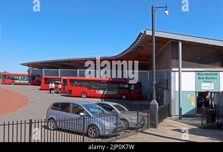 Macclesfield bus station, Cheshire, Angleterre, Royaume-Uni, SK11 6LP Banque D'Images