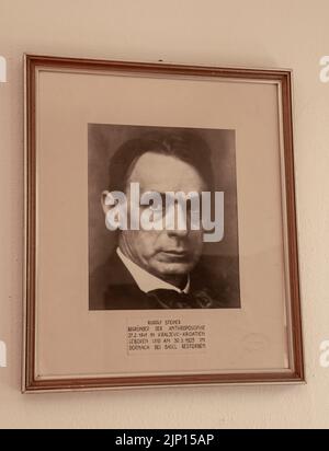 Donji Kraljevec, Croatie - 14 août 2022 : la maison où est né Rudolf Steiner. Lieu de naissance. Banque D'Images