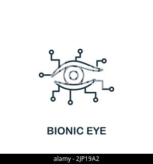 Icône Bionic Eye. Monochrome ligne simple future Technology icône pour les modèles, la conception Web et les infographies Illustration de Vecteur