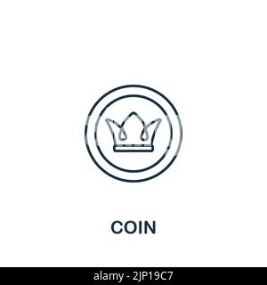 Icône de pièce. Ligne simple monochrome icône d'élément de jeu pour les modèles, la conception Web et les infographies Illustration de Vecteur