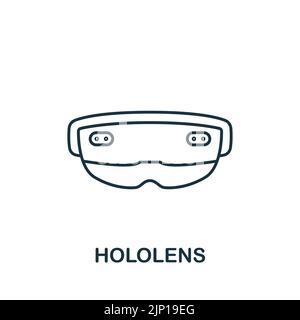 Icône Hololens. Monochrome ligne simple future Technology icône pour les modèles, la conception Web et les infographies Illustration de Vecteur