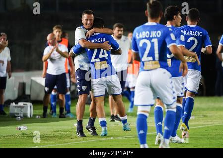 Brescia, Italie. 14th août 2022. Flavio Bianchi (Brescia FC) célèbre son but lors de Brescia Calcio vs FC Sudtirol, match italien de football série B à Brescia, Italie, 14 août 2022 crédit: Agence de photo indépendante/Alamy Live News Banque D'Images