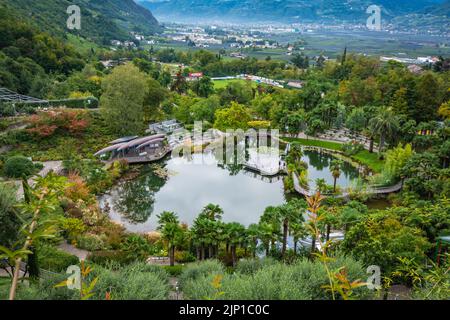 Les jardins de Merano du château de Trauttmansdorff - Un des jardins botaniques uniques situés à Merano, Tyrol du Sud, Italie du Nord - Banque D'Images