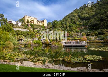 Les jardins de Merano du château de Trauttmansdorff - Un des jardins botaniques uniques situés à Merano, Tyrol du Sud, Italie du Nord - Banque D'Images