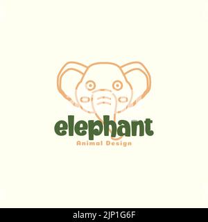 logo éléphant pour enfants Illustration de Vecteur