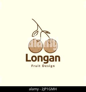 logo fruit de longue brun frais Illustration de Vecteur