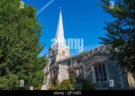 Eglise paroissiale et borough de St Mary, Harrow on the Hill, Grand Londres, Angleterre, Royaume-Uni. Banque D'Images