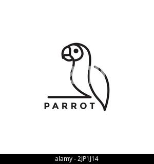 ligne continue simple perroquet logo Illustration de Vecteur
