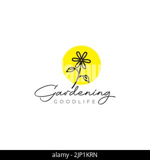 design minimaliste avec logo noir fleuri abstrait Illustration de Vecteur