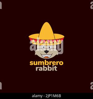 chapeau sombrero avec logo lapin Illustration de Vecteur