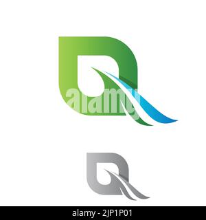 Q lettre alphabet logo feuille en forme de logo pour la marque et les affaires. Illustration vectorielle EPS.8 EPS.10 Illustration de Vecteur