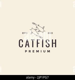 motif poisson-chat et hipster Illustration de Vecteur