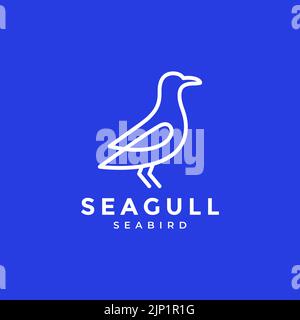 design moderne avec logo en forme de mouette d'oiseau de mer Illustration de Vecteur