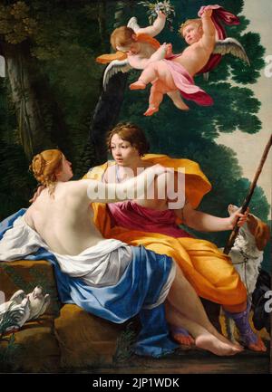 Simon Vouet, venus et Adonis, peinture à l'huile sur toile, vers 1642 Banque D'Images