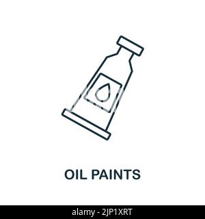 Icône de ligne peinture à l'huile. Monochrome simple Oil Paints icône de contour pour modèles, web design et infographies Illustration de Vecteur