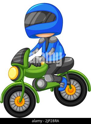 Un dessin animé de motocross sur fond blanc Illustration de Vecteur