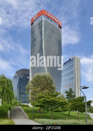 -Photo dans la nouvelle zone 'City Life' complexe en 3 Torri place de Milan, Hadid, Isozaki et Libeskind tours Banque D'Images