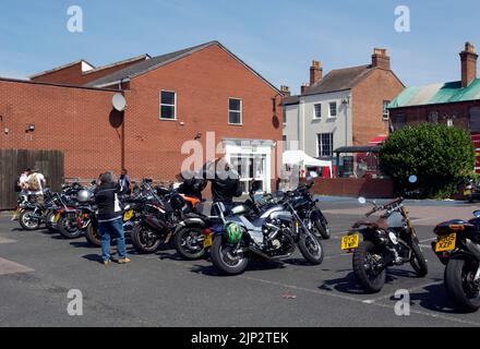 Motos garées à l'événement Bikerlott, Leamington Spa, Warwickshire, Royaume-Uni. Août 2022 Banque D'Images