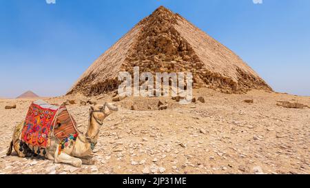 La Bent Pyramide de Sneferu, Dashur, Égypte. Banque D'Images