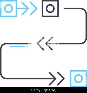 icône de ligne de méthodologie agile, symbole de contour, illustration de vecteur, signe de concept Illustration de Vecteur