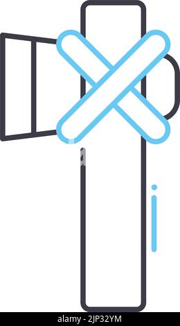 icône de ligne ax, symbole de contour, illustration vectorielle, signe de concept Illustration de Vecteur