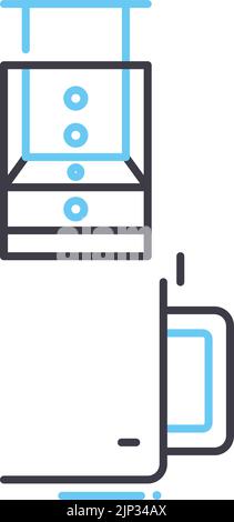 icône de ligne d'aérateur, symbole de contour, illustration vectorielle, signe de concept Illustration de Vecteur