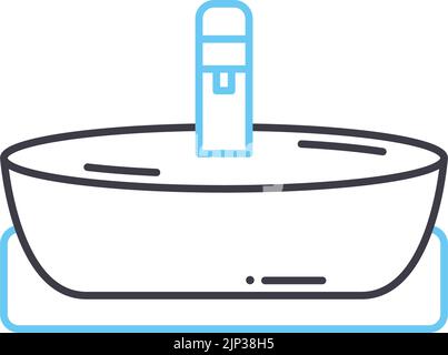 icône de ligne d'évier de bain, symbole de contour, illustration vectorielle, signe de concept Illustration de Vecteur