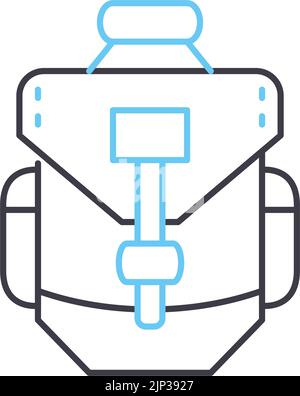 icône de ligne de sac à dos, symbole de contour, illustration vectorielle, signe de concept Illustration de Vecteur