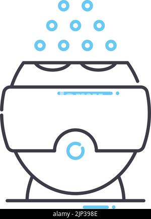 icône de ligne de purificateur d'air, symbole de contour, illustration vectorielle, signe de concept Illustration de Vecteur