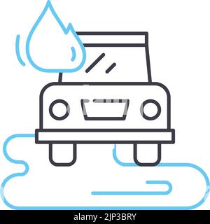 icône de ligne d'accident, symbole de contour, illustration vectorielle, signe de concept Illustration de Vecteur