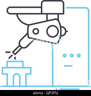 icône de ligne d'assemblage, symbole de contour, illustration vectorielle, signe de concept Illustration de Vecteur