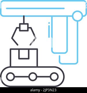 icône de ligne de fabrication autonome, symbole de contour, illustration vectorielle, signe de concept Illustration de Vecteur