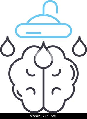 icône de ligne de lavage de cerveau, symbole de contour, illustration vectorielle, signe de concept Illustration de Vecteur