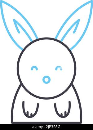 icône de ligne de lapin, symbole de contour, illustration vectorielle, signe de concept Illustration de Vecteur