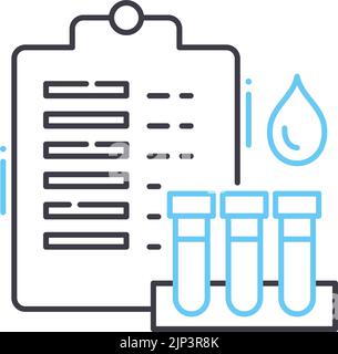 icône de ligne de test sanguin, symbole de contour, illustration vectorielle, signe de concept Illustration de Vecteur