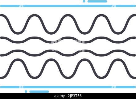 icône de ligne de pression acoustique, symbole de contour, illustration vectorielle, signe de concept Illustration de Vecteur