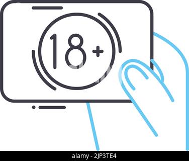 icône de ligne de contenu pour adulte, symbole de contour, illustration vectorielle, signe de concept Illustration de Vecteur