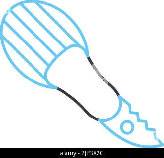 icône de ligne de trancheuse d'avocat, symbole de contour, illustration vectorielle, signe de concept Illustration de Vecteur