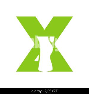 Concept de modèle de logo de traitement des pieds et de logo de chirurgie des pieds Letter X avec soin des pieds Illustration de Vecteur