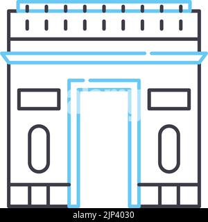 icône de ligne de l'arc de triomphe, symbole de contour, illustration vectorielle, signe de concept Illustration de Vecteur