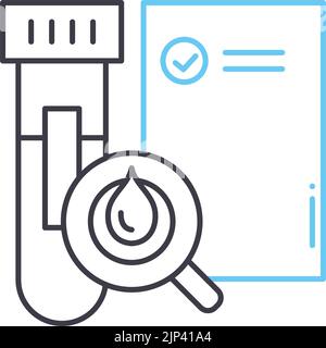 icône de ligne d'analyse de sang, symbole de contour, illustration de vecteur, signe de concept Illustration de Vecteur