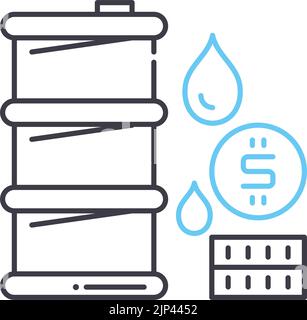 icône de la ligne de carburant du réservoir, symbole de contour, illustration vectorielle, signe de concept Illustration de Vecteur