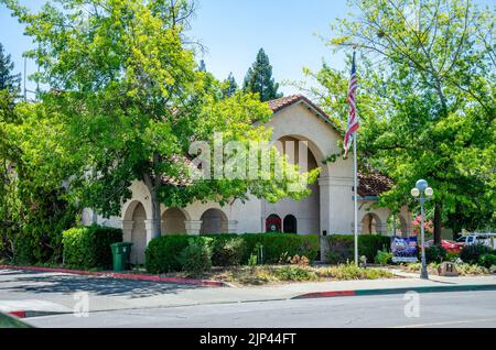 Le département de police de la ville de Calistoga, dans la vallée de Napa, en Californie, aux États-Unis Banque D'Images