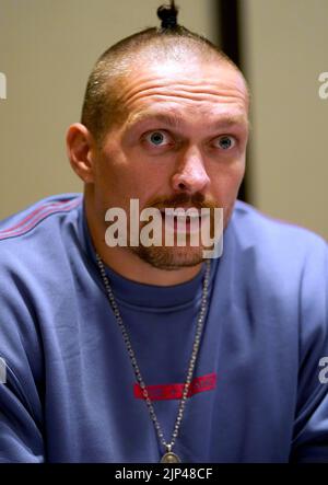 Oleksandr Usyk à l'hôtel Shangri-la à Jeddah, Arabie Saoudite. Date de la photo: Lundi 15 août 2022. Banque D'Images