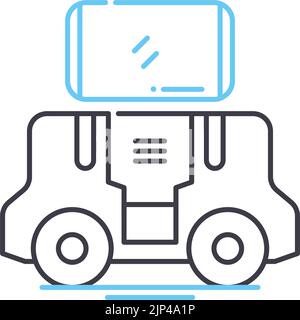 autonomouse suit une icône de ligne, un symbole de contour, une illustration vectorielle, un signe de concept Illustration de Vecteur