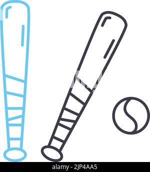 icône de ligne de battes de basket-ball, symbole de contour, illustration vectorielle, signe de concept Illustration de Vecteur