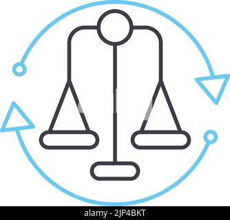 icône de ligne de processus d'arbitrage, symbole de contour, illustration vectorielle, signe de concept Illustration de Vecteur